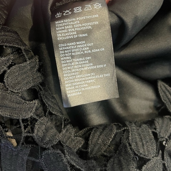 Bardot Black Sequin Sleeveless Mini Halter Dress with Lace & Open Back Small 4 - Picture 10 of 10